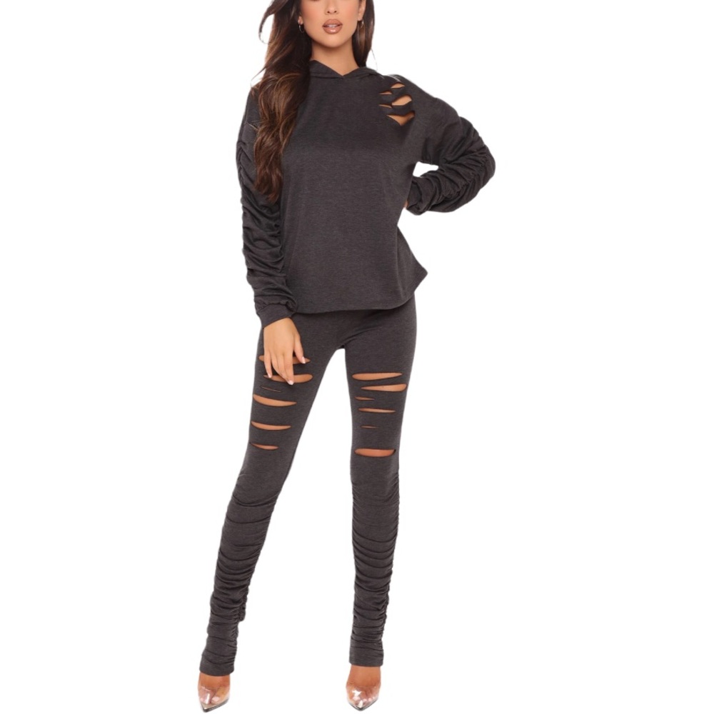 Two Piece Ruched Leggings Set - Picture 5 of 8